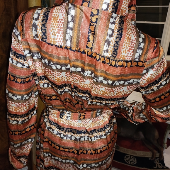 Stunning Vintage Button Down Top with Belt - Picture 4 of 7